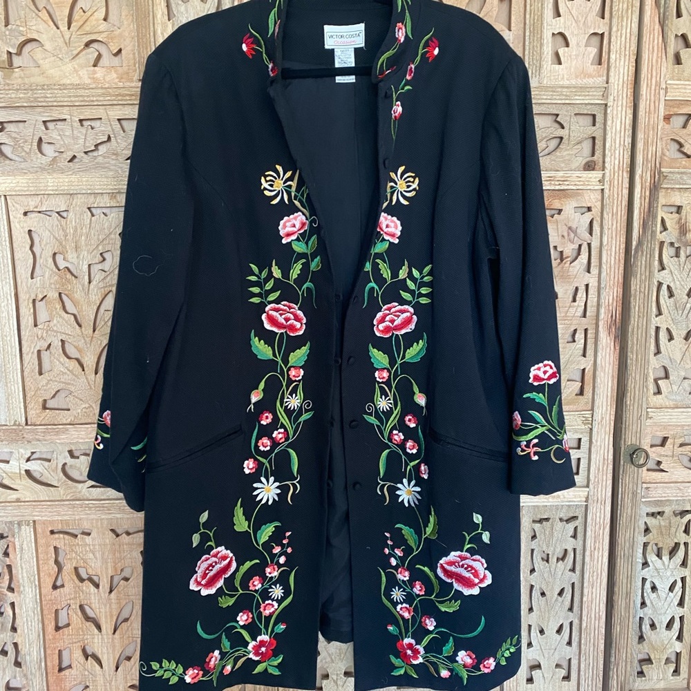 Victor Costa Cotton Kimono Style Duster/Coat